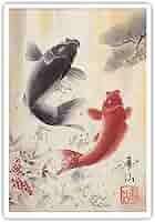 日本画 夫婦滝昇鯉 風水 金運アップ 運気上昇 縁起物 アート 美術品 日本画 夫婦滝昇鯉 風水 金運アップ 運気上昇 縁起物 アート 美術品